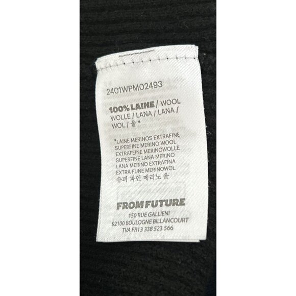 From Future Womens Ribbed Two-Tone Navy & Black Turtleneck Wool Sweater Size Sma - Picture 9 of 10